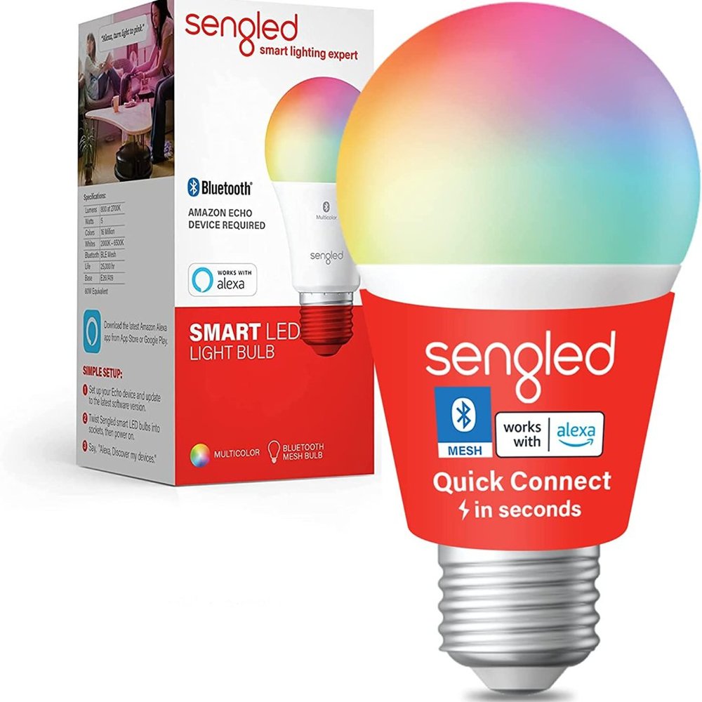 Sengled Smart Light Bulbs, Color Changing w/ Alexa Bluetooth Mesh 8.7W 800LM, 1